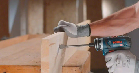 User operates 12 Volt Flexi Click Cordless Drill Driver With Magnetic Bit Holder Offset Angle Adapter Compact Bare Tool for woodworking.