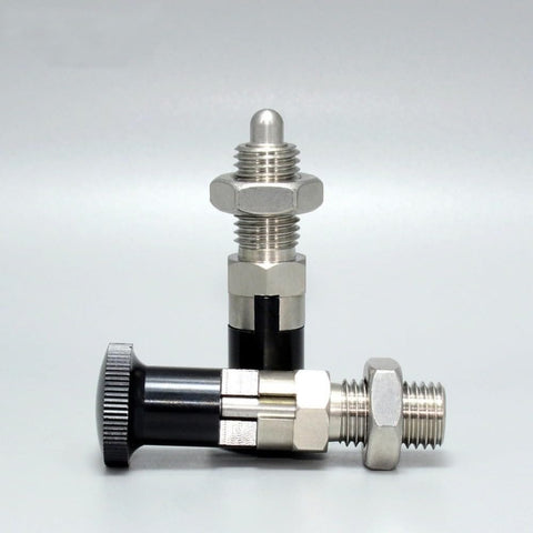 Two Pack Push Fit Ball Nose Spring Plungers Self Locking Indexing Pins With Lock Nut M10 Carbon Steel For Precise Positioning