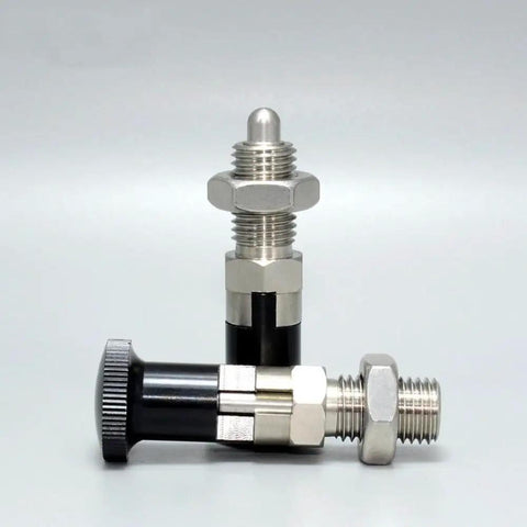 Hardcore 2pcs M12 Ball Nose Spring Plungers With Nuts Stainless Steel Self Locking Indexing Bolts close-up view showing detailed design.