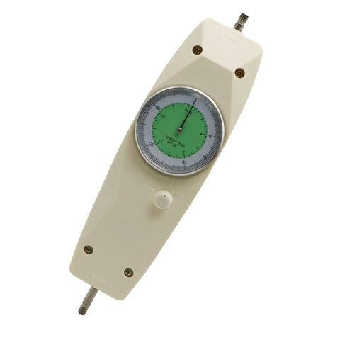 Analog Push Pull Force Gauge Portable Dynamometer With Carry Case 200N Max Dual Display In Newtons And Kilograms Peak And Track Modes Pro Grade Handheld Tester NK200N, cream handheld gauge