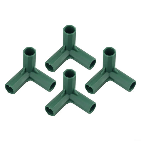 Set Of 4 Plastic Greenhouse Frame Connectors For 16mm Tubes Easy Install Right Angle 3 Way Plant Support Brackets DIY Garden Trellis Fittings Outdoor Awning Frame Parts For Climbing Plants