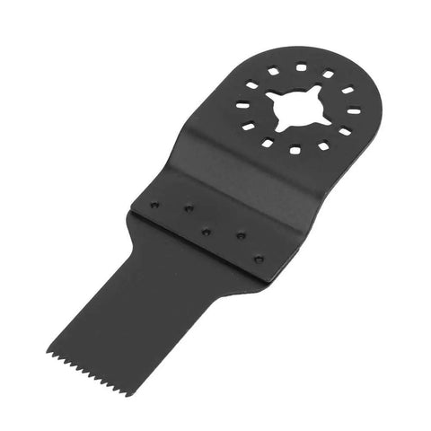 Close-up of a single 20mm blade from 10 Pack 20mm Oscillating Saw Blades High Carbon Steel For Wood Plastic Drywall And More Multitool Blades Set Heavy Duty All Purpose Cutting Fits Most Power Tools DIY Friendly