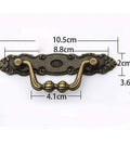 Antique Bronze Cabinet Handle Set For Drawers And Doors Vintage Zinc Alloy Pull Knob with dimensions shown