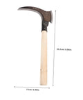Portable Manganese Sickle For Garden Weeding And Harvesting With Ergonomic Handle, detailed view with measurements.