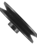 Heavy Duty Universal 46 Inch Blade Drive Pulley For John Deere Lawn Mower Replacement Part AM105652 side view of durable black pulley.