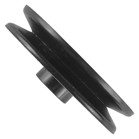 Heavy Duty Universal 46 Inch Blade Drive Pulley For John Deere Lawn Mower Replacement Part AM105652 side view of durable black pulley.
