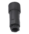 All Plastic 7 Pin Proportional Valve Connectors Featuring Rock Solid Female Plugs For Hydraulic Solenoid Connections And Industrial Machinery Built Super Tough - close-up of black plastic connector.