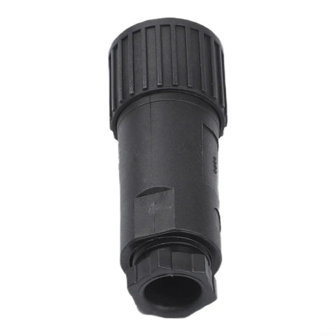 All Plastic 7 Pin Proportional Valve Connectors Featuring Rock Solid Female Plugs For Hydraulic Solenoid Connections And Industrial Machinery Built Super Tough - close-up of black plastic connector.
