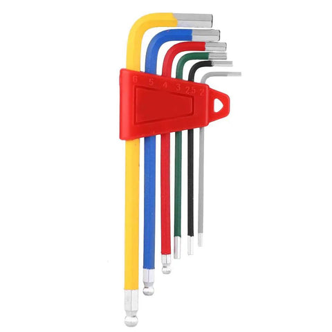 Super Cool Keenso 6 Piece Color Coded Bike Tools Set With Long Arm Internal Hex Allen Wrenches Made From Durable Aluminum Alloy For Easy Grip Bicycle Repair And Home Shop Maintenance Tasks That Are A Total Breeze To Handle Everyday, 6-piece color coded hex wrench set in holder