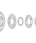 11 Tooth Sprocket With Spacer Ring For BL Group CS M771 10 Bike Drivetrain Upgrade, 11T gear highlighted in exploded view