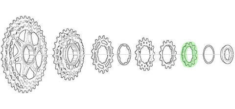 11 Tooth Sprocket With Spacer Ring For BL Group CS M771 10 Bike Drivetrain Upgrade, 11T gear highlighted in exploded view