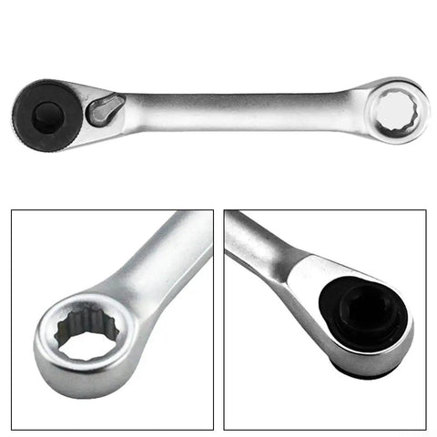 AugustknowU 1/4 Inch Double Ended Ratchet Wrench With 72 Tooth Gear For Ultra Tight Spots, Perfect Mini Hex Key Set Access And Heavy Duty Mechanics Tool Kit In Sleek Silver Finish, chrome vanadium steel