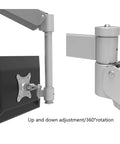 No Hassle Wall Mount Monitor Arm Straight Up Perfect For Your Gaming Office Setup showing adjustable gas spring arm and mount