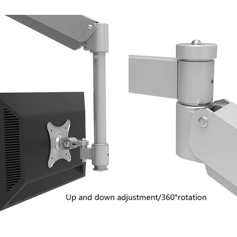 No Hassle Wall Mount Monitor Arm Straight Up Perfect For Your Gaming Office Setup showing adjustable gas spring arm and mount