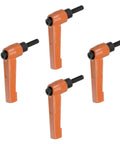 4 Pack Slick Quick Release Clamping Lever Handles With M8 X 50mm Male Thread Rotary Knobs For Heavy Hitting Aluminum Machine Adjustments And No Sweat Workshop Setup In Durable Orange Coating.