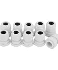 All Weather Nylon Cable Gland Kit 10 Pack For Outdoor Industrial Wiring IP68 Sealed Strain Relief PG7 To PG21 Range PG13.5 Compatible