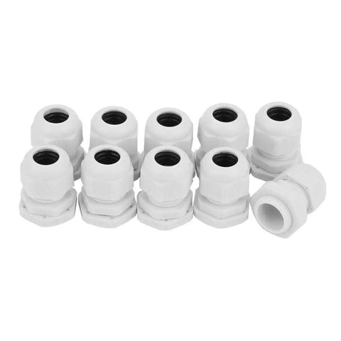 All Weather Nylon Cable Gland Kit 10 Pack For Outdoor Industrial Wiring IP68 Sealed Strain Relief PG7 To PG21 Range PG13.5 Compatible