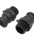 Two Pack F100 1 Inch NPT Camlock Coupling Kit Polypropylene Cam Lock Fittings External Camlock With External Threads Quick Disconnect