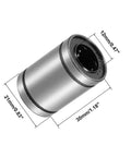 LM12UU 12mm Linear Ball Bearings with Double Side Rubber Seals, Precision Ground Linear Motion Bushings for Slick Smooth Shaft and Rod Movement in CNC Machines and 3D Printers, 12 Piece Set, side view showing dimensions.