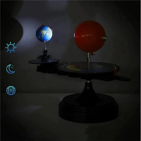 Three Ball Totally Hands On Sun Earth Moon Orbital Model Kit For Home And School Realistic 3D Solar System That Shows Day Night Seasons Eclipses Moon Phases With Mechanical Linkage. LED classroom model