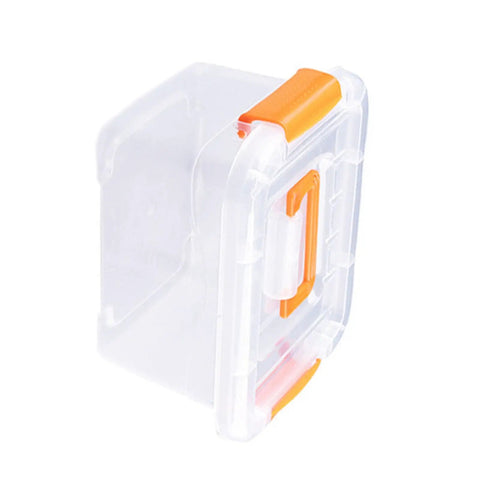 Truly Heavy Duty Clear Plastic Storage Bin With Snug Latching Lid 21 Liter Capacity, transparent design, secure closure, portable shape.