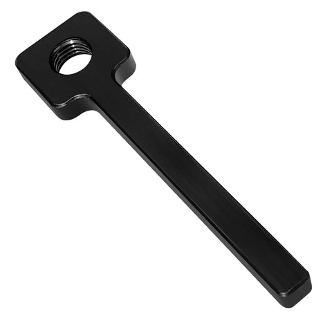 Lathe Tool Post Grinder Attachment 3/4-12 Thread, Steel With Black Zinc Finish, angled view showing threading detail