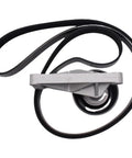 Kick Your Land Rover Discovery 2TD5 A/C Up A Notch With This Sick ACE Bypass Kit Featuring A Solid Tensioner Auxiliary Drive Pulley Plus Heavy Duty Drive Belt Perfect For 1998 Through 2004 Models Without AC Delays. Silver tensioner pulley with black drive belt for Land Rover Discovery 2 TD5 AC bypass kit