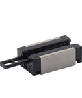 Heavy Duty Metal Linear Motion Guide Slider Block Featuring Buttery Smooth Travel Carriage For DIY CNC Routing And Engraving Machines Solid Build For Quick Shop Install, close-up view, showcasing the metal finish.