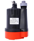 Workhorse Submersible Water Pump One Third HP 2500GPH Thermoplastic Utility Sump with label and red base for water removal.