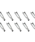 10 Pcs M2 Thread Self Locking Metal Clevis Quick Link Steel Clevis For Fixed Wing RC Airplane And Helicopter Model Toy Replacement Parts Ideal For RC Hobbyists Seeking Secure Flexible Linkage And Easy Adjustability For Quick Field Repairs, silver metal clevis set