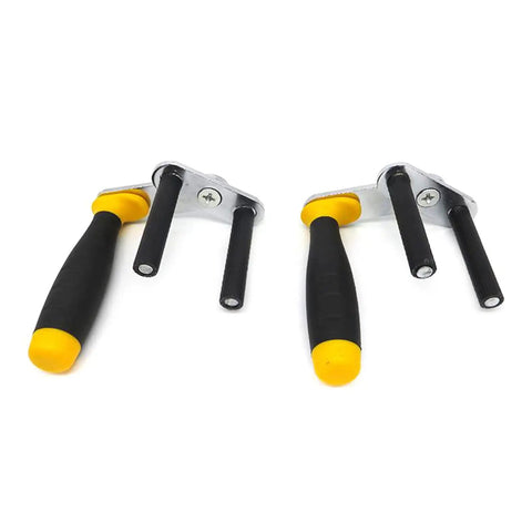 Heavy Duty Adjustable Drywall Handler With Ergonomic Rubber Handle, dual gripping clamps for easy gypsum panel handling.