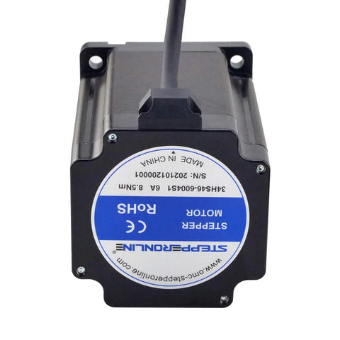 NEMA 34 stepper motor, black housing, 14mm key-way shaft, 1 m cable