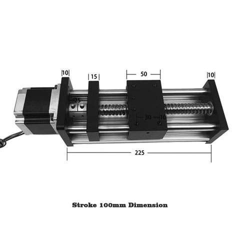DC 24V Linear Module With Nema 23 Guide Stage Rail Motion Slide Table Ball Screw Actuator For CNC And 3D Printer Parts Low Noise Operation Built Tough For Smooth Linear Travel And High Precision Easy Mounting Compatible With 1204 1605 1610, 100mm stroke