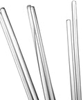 Close-up of 250mm x 6mm glass stirring rods from Low Form Glass Beaker Set With Two 250mm x 6mm Stirring Rods Includes 50 100 250 500 And 1000 Milliliters Beakers In 3.3 Borosilicate Glass With Double Metric Scale For Lab Use And DIY Chemistry Projects