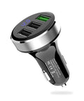Top Shelf Three USB Car Charger With Live Voltage Meter For Quick 12V And 24V Ride Power Straight Up Fast Charging Hub with display