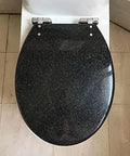 Top Shelf European Resin Toilet Seat With Smooth Slow Close Lid And Plush Extended Shape For Major Comfort And Zero Fuss Quick Cleanup In Your Daily Routine, black glossy finish.