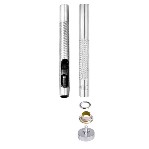 Grommet Kit 3 Sixteenth Inch 400Pcs Eyelet Set with 3-piece install tools including metal punch and die for leather and fabric