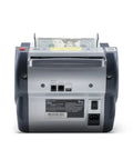 Back view of bank grade bill counter with batch value and total denomination calculator, multi currency, MG and UV detection