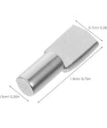 Stainless Steel Shelf Pins 5mm Cabinet Fasteners for glass and wood, heavy duty, close-up with dimensions marked for easy assembly