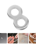 Sturdy Flat Connector Bracket Set In Silver Stainless Steel 8 Shape Quick Fasteners For Furniture, Jewelry Making, And DIY Repairs Versatile Office And Home Hardware, Easy Install, Strong Hold, close-up