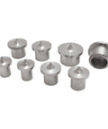 8 Piece Dowel and Tenon Drill Center Set With Internal and External Marking Points in zinc plated steel with hollow centers