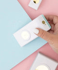 Layering Circle Punch Set In Three Pieces For Crafts Create Dimensional Texture With One And A Half Inch One Inch And Five Eighths Inch Circles Ideal For Card Making Scrapbooking And Diy Projects with hand using punch on blue paper
