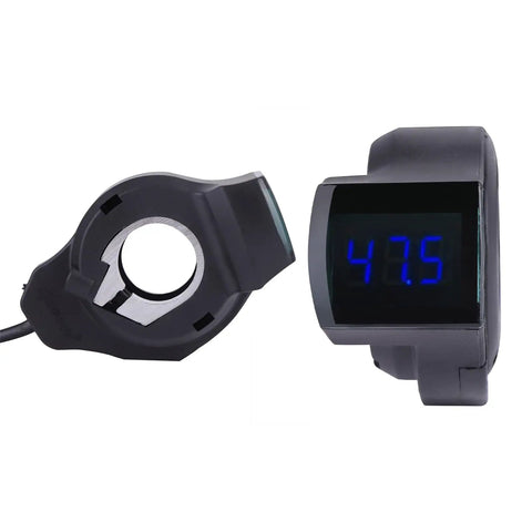 Electric Bike LCD Voltage Display Meter For Scooters And E Bikes Digital Battery Voltmeter With Real Time Readout Lightweight Plastic Shell Easy Install Wide Vehicle Compatibility