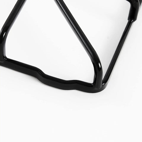 Close-up of shiny black metal corner of Beefed Up Heavy Duty Replacement Burner Grates Set For GE Kenmore Hotpoint Stove Parts