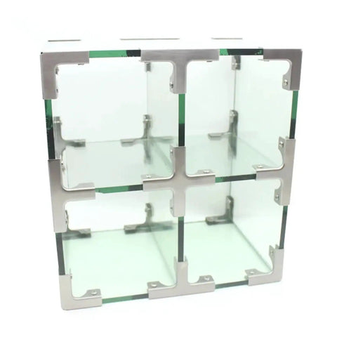 Stainless Steel Cabinet Shelf Clips Two Piece Glass Clamp Kit for Display Fish Bowl Holder Tile Panel Fixing Durable Load Bearing
