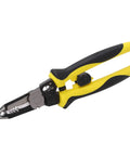 Multi Function Wire Stripper And Crimping Pliers With Safety Latch For Electrical DIY Projects, Pro Grade Tool, yellow and black handle