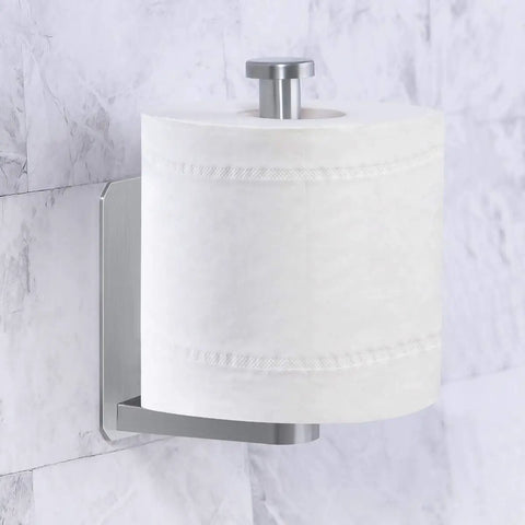 Self Adhesive Toilet Paper Holder No Drill Wall Mount Stainless Steel Brushed Finish Stick On Bathroom Roll Holder