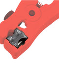 Close-up of Pro Electric Stripping Pliers For RG6 And RG7 Ethernet Cables with adjustable stripping gauge for precision use.