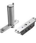 Heavy Duty Invisible Floor Hinge With Auto Rebound Lock Badass Commercial Door Closer showing silver metal components and smooth finish.