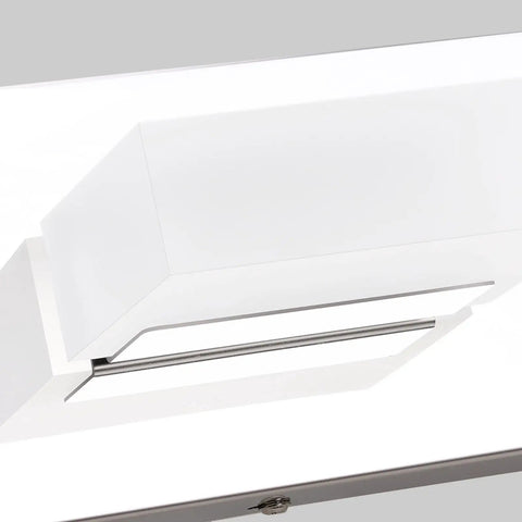 Close-up of Dimmable LED Vanity Light Fixture Four Light Sleek Modern Bathroom Lighting 6000K with frosted white acrylic